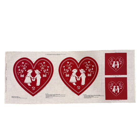 HEART PILLOWS LITTLE SWEETHEARTS PILLOW PANEL APPLIQUES CRANSTON - Picture 1 of 8
